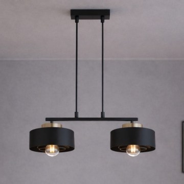 Brilagi - Suspension sur câble SPRING 2xE27/60W/230V noir/doré
