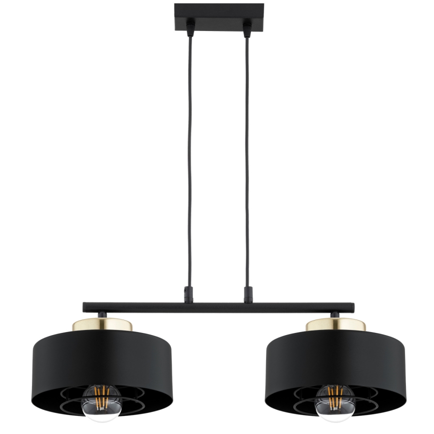 Brilagi - Suspension sur câble SPRING 2xE27/60W/230V noir/doré