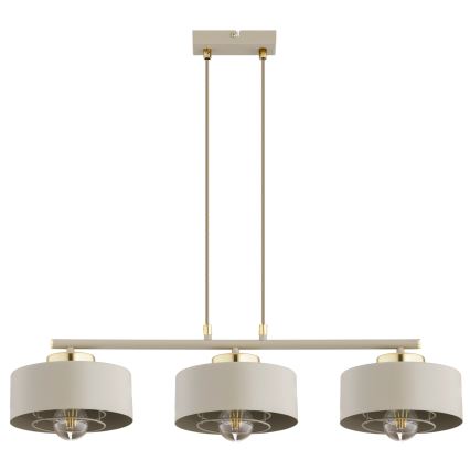 Brilagi - Suspension sur câble SPRING 3xE27/60W/230V beige/doré
