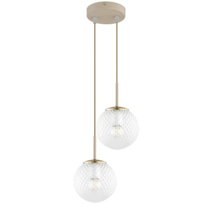 Brilagi - Suspension sur câble STELLA 2xE27/60W/230V beige/doré
