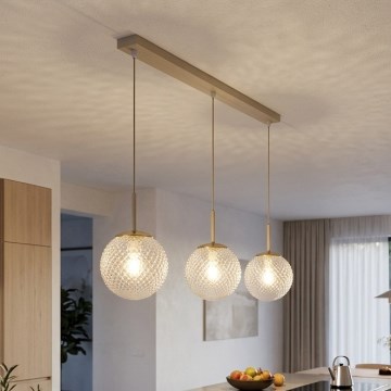 Brilagi - Suspension sur câble STELLA 3xE27/60W/230V beige/doré