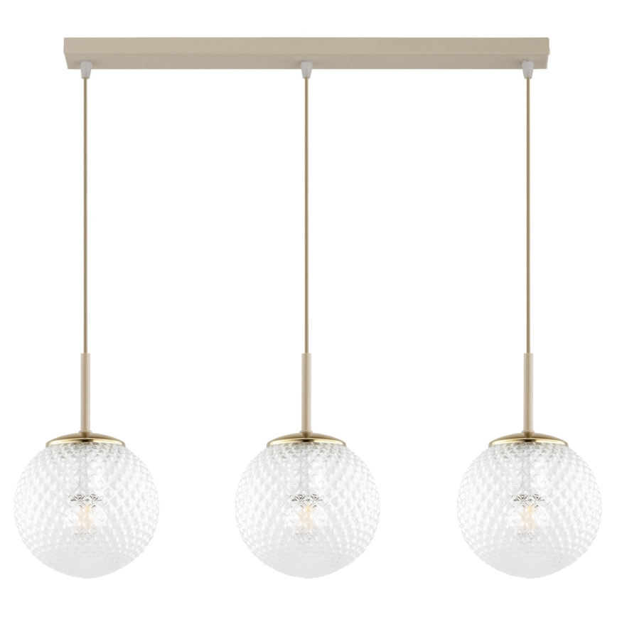 Brilagi - Suspension sur câble STELLA 3xE27/60W/230V beige/doré