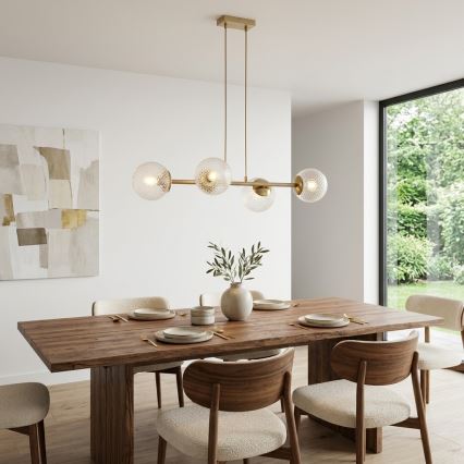 Brilagi - Suspension sur câble STELLA 4xE27/60W/230V beige/doré