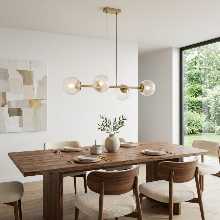 Brilagi - Suspension sur câble STELLA 4xE27/60W/230V beige/doré