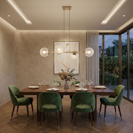 Brilagi - Suspension sur câble STELLA 4xE27/60W/230V beige/doré