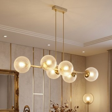 Brilagi - Suspension sur câble STELLA 6xE27/60W/230V beige/or
