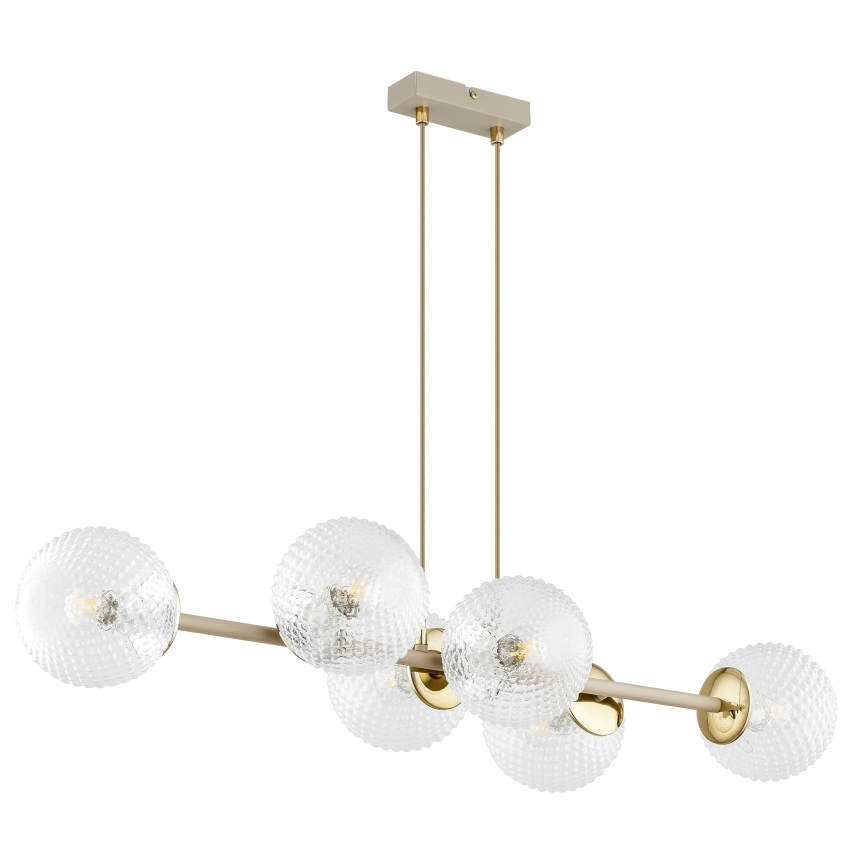 Brilagi - Suspension sur câble STELLA 6xE27/60W/230V beige/or