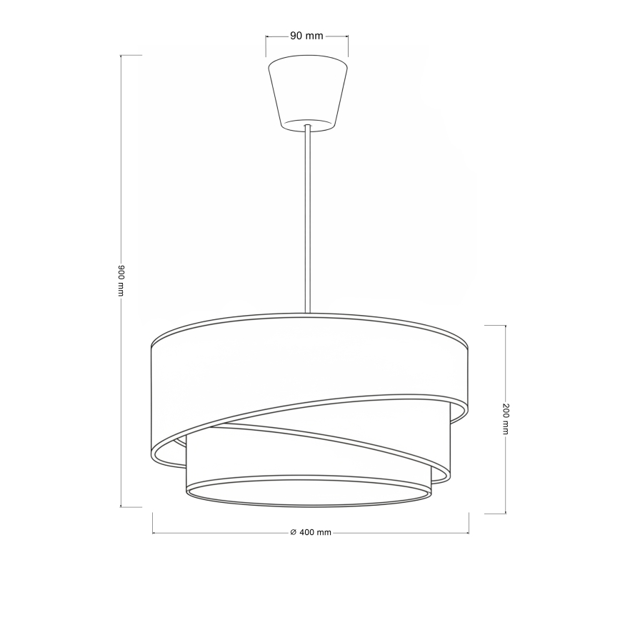 Brilagi - Suspension sur câble TRIO 1xE27/60W/230V Ø 40 cm crème/gris