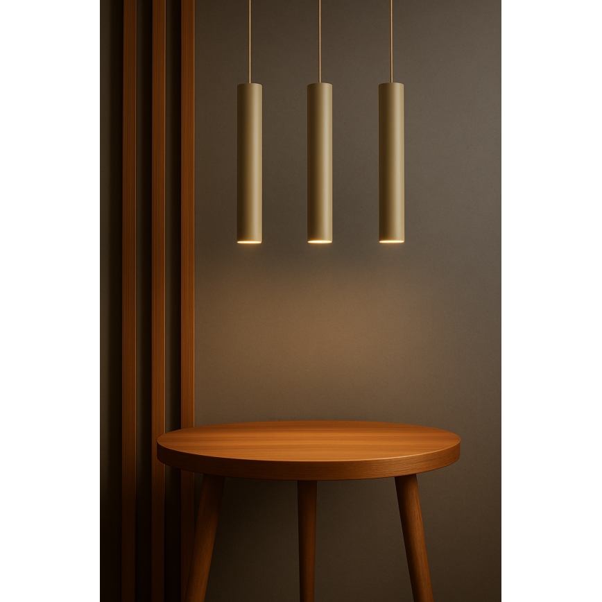 Brilagi - Suspension sur câble TUBE 1xGU10/15W/230V beige/doré
