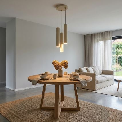 Brilagi - Suspension sur câble TUBE 3xGU10/15W/230V beige/doré