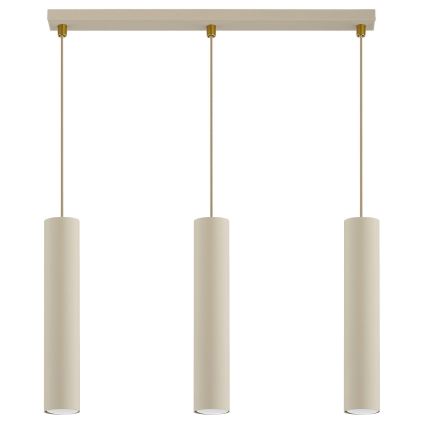 Brilagi - Suspension sur câble TUBE 3xGU10/15W/230V beige/doré