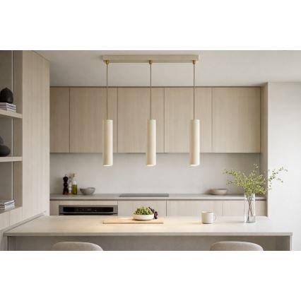 Brilagi - Suspension sur câble TUBE 3xGU10/15W/230V beige/doré