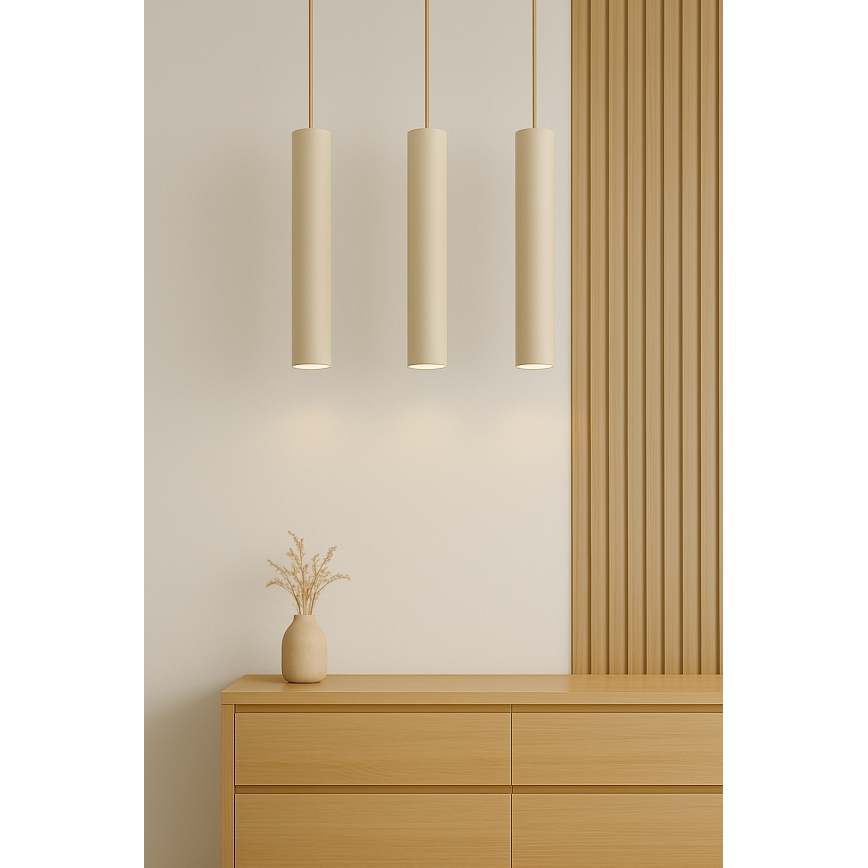Brilagi - Suspension sur câble TUBE 3xGU10/15W/230V beige/doré