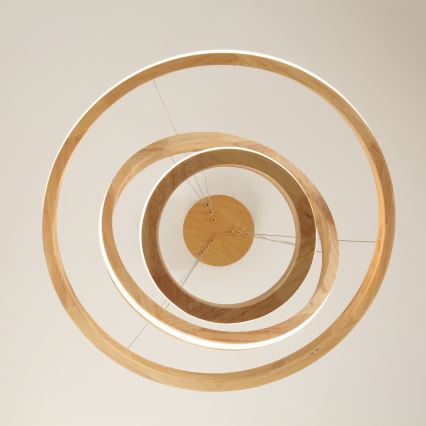 Brilagi - Suspension sur câble UMEA WOOD LED/45W/230V Ø 60 cm en bois d'hévéa