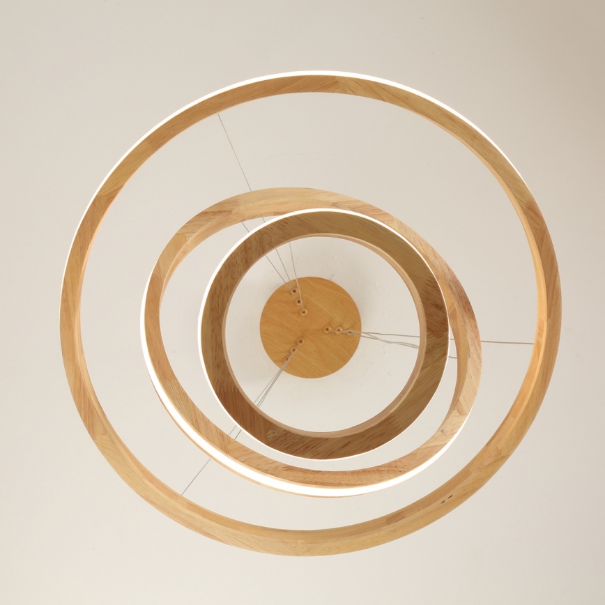 Brilagi - Suspension sur câble UMEA WOOD LED/45W/230V Ø 60 cm en bois d'hévéa