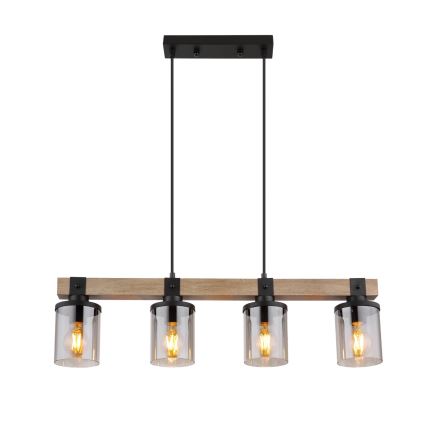 Brilagi - Suspension sur câble VISTA 4xE27/60W/230V chêne