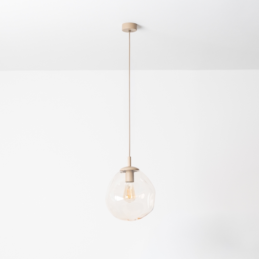 BRILAGI - Suspension sur câble VULCANO 1xE27/15W/230V Ø 25 cm beige/beige fumé