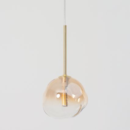 BRILAGI - Suspension sur câble VULCANO 1xG9/8W/230V Ø 15 cm dorée / beige fumé