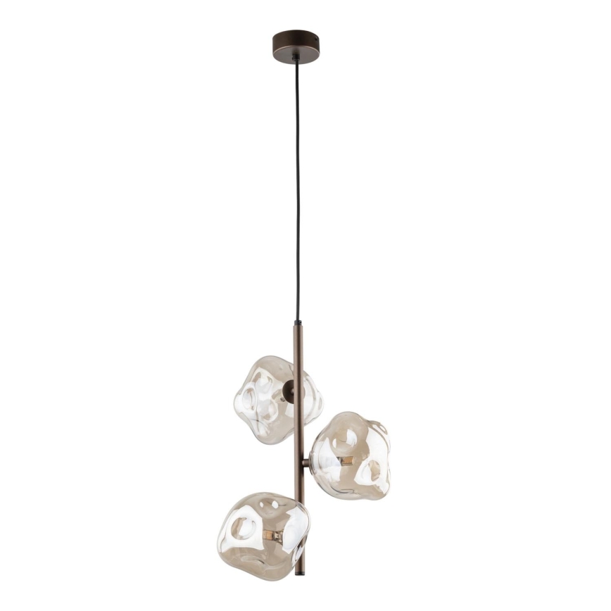Brilagi - Suspension sur câble VULCANO 3xG9/8W/230V bronze/beige fumé