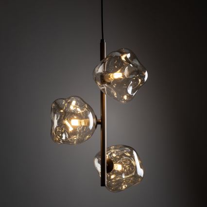 Brilagi - Suspension sur câble VULCANO 3xG9/8W/230V brun / beige fumé