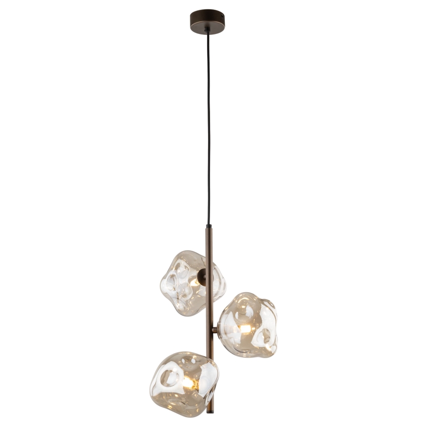 Brilagi - Suspension sur câble VULCANO 3xG9/8W/230V brun / beige fumé