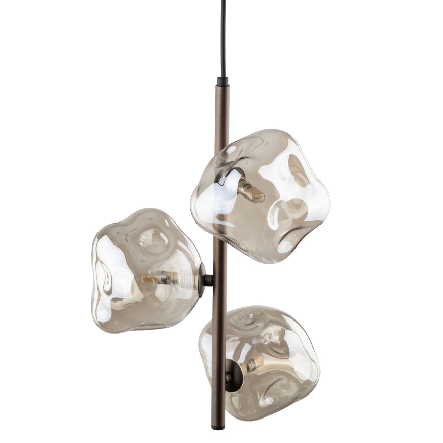 Brilagi - Suspension sur câble VULCANO 3xG9/8W/230V brun / beige fumé