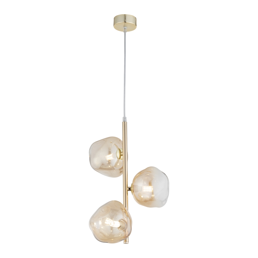 Brilagi - Suspension sur câble VULCANO 3xG9/8W/230V doré/beige fumé
