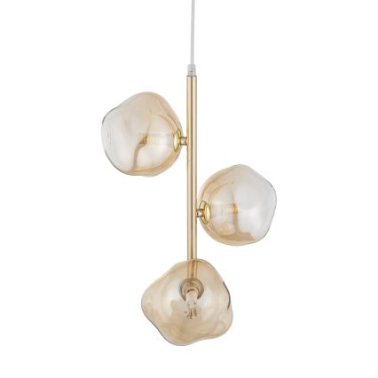 Brilagi - Suspension sur câble VULCANO 3xG9/8W/230V doré/beige fumé