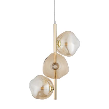 Brilagi - Suspension sur câble VULCANO 3xG9/8W/230V doré/beige fumé