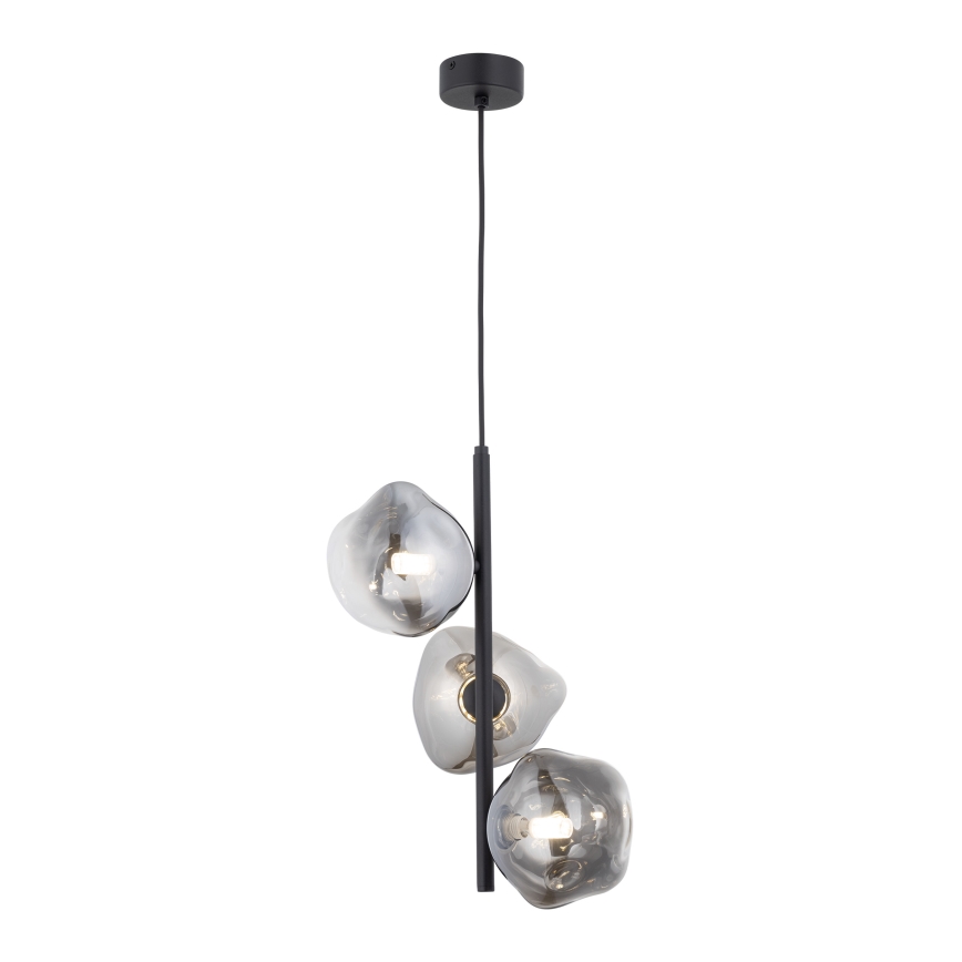 Brilagi - Suspension sur câble VULCANO 3xG9/8W/230V noir/noir fumé