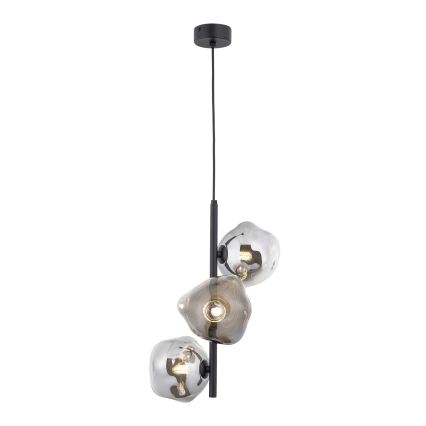 Brilagi - Suspension sur câble VULCANO 3xG9/8W/230V noir/noir fumé