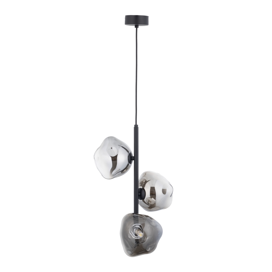 Brilagi - Suspension sur câble VULCANO 3xG9/8W/230V noir/noir fumé