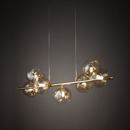 Brilagi - Suspension sur câble VULCANO 7xG9/8W/230V doré / beige fumé