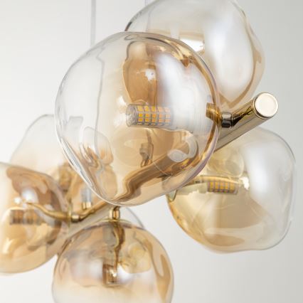 Brilagi - Suspension sur câble VULCANO 7xG9/8W/230V doré / beige fumé
