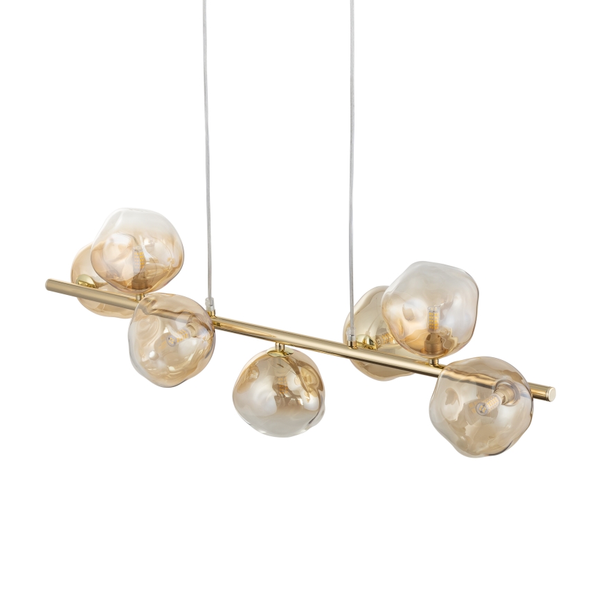 Brilagi - Suspension sur câble VULCANO 7xG9/8W/230V doré / beige fumé