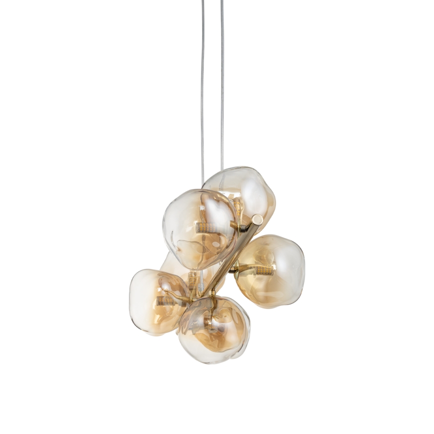 Brilagi - Suspension sur câble VULCANO 7xG9/8W/230V doré / beige fumé