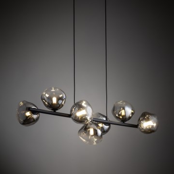 Brilagi - Suspension sur câble VULCANO 7xG9/8W/230V noir / noir fumé