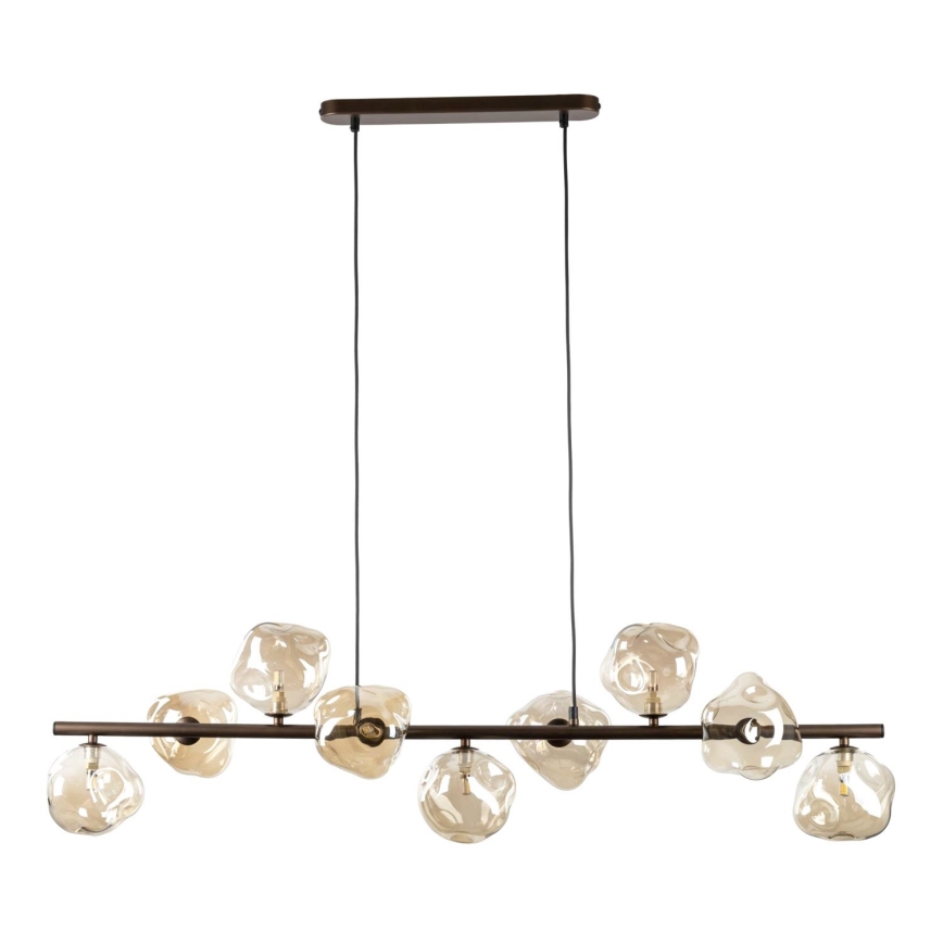 Brilagi - Suspension sur câble VULCANO 9xG9/8W/230V brun / beige fumé