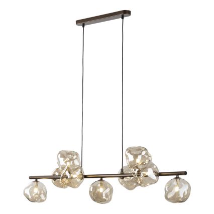 Brilagi - Suspension sur câble VULCANO 9xG9/8W/230V brun / beige fumé