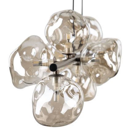 Brilagi - Suspension sur câble VULCANO 9xG9/8W/230V brun / beige fumé
