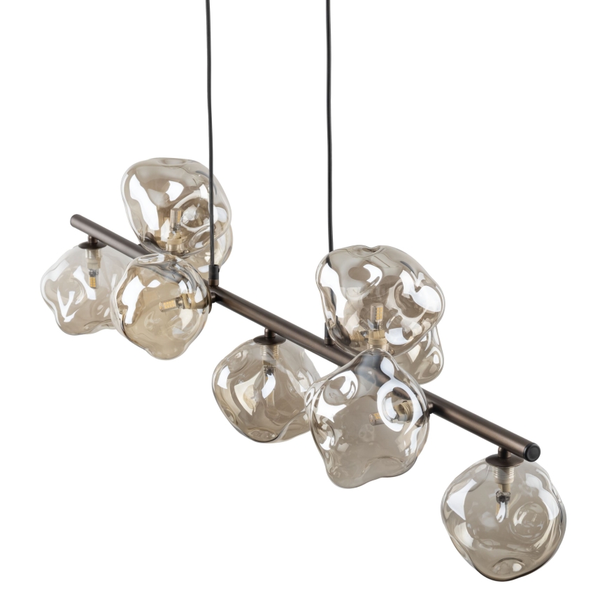 Brilagi - Suspension sur câble VULCANO 9xG9/8W/230V brun / beige fumé