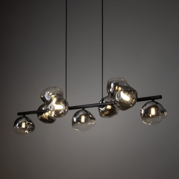 Brilagi - Suspension sur câble VULCANO 9xG9/8W/230V noir/noir fumé