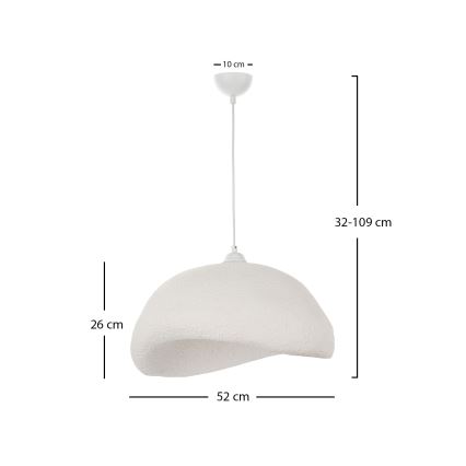 Brilagi - Suspension sur câble WABI SABI 1xE27/40W/230V Ø 52 cm blanche