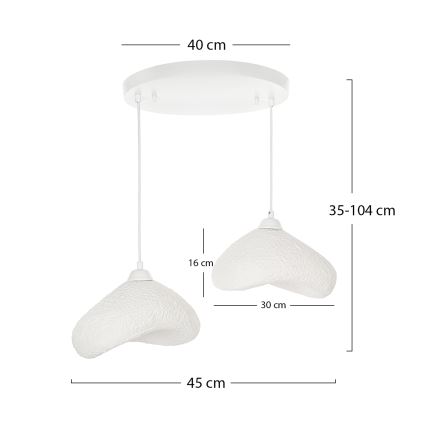 Brilagi - Suspension sur câble WABI SABI 2xE27/40W/230V Ø 45 cm blanche