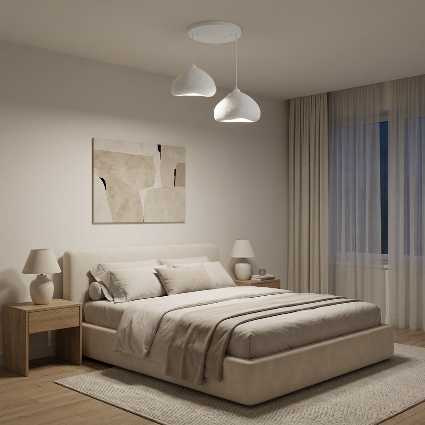 Brilagi - Suspension sur câble WABI SABI 2xE27/40W/230V Ø 45 cm blanche