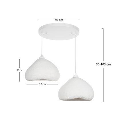 Brilagi - Suspension sur câble WABI SABI 2xE27/40W/230V Ø 45 cm blanche