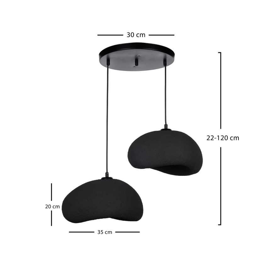 Brilagi - Suspension sur câble WABI SABI 2xE27/40W/230V Ø 60 cm noire