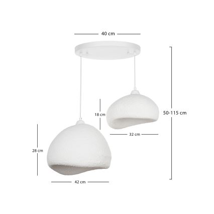 Brilagi - Suspension sur câble WABI SABI 2xE27/40W/230V Ø 70 cm blanche