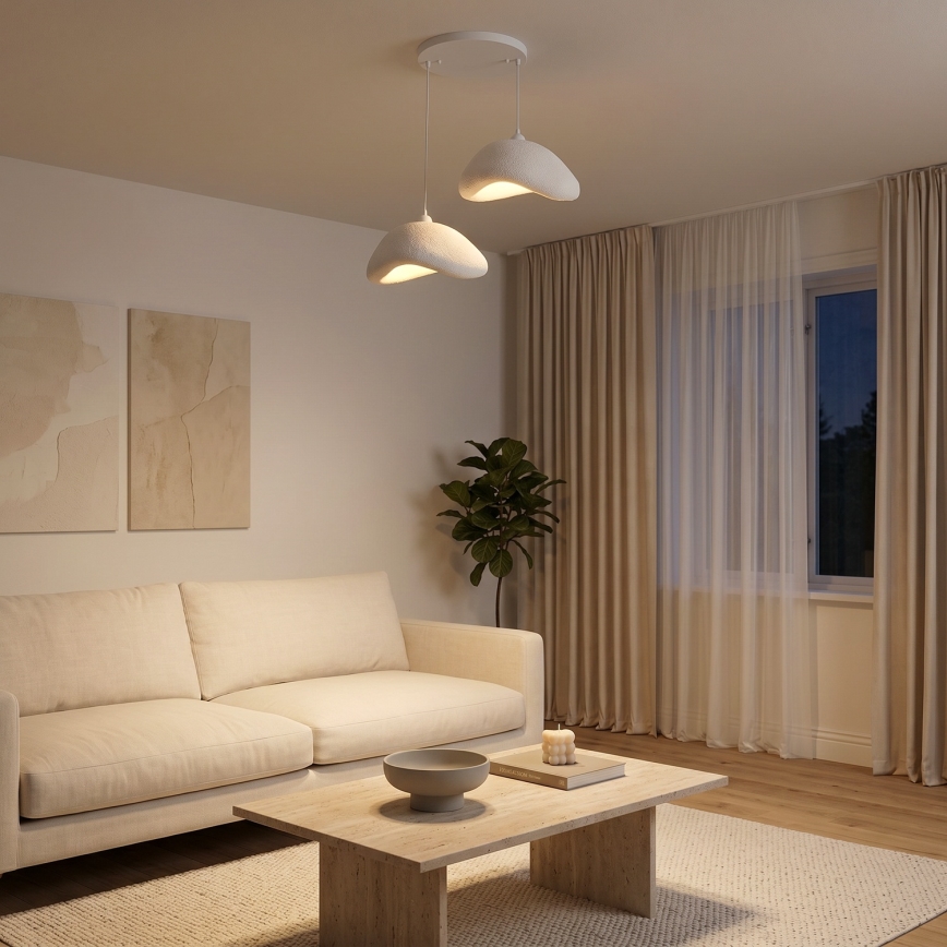 Brilagi - Suspension sur câble WABI SABI 2xE27/40W/230V Ø 74 cm blanche