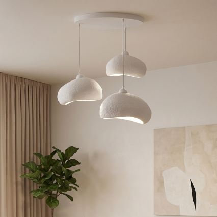 Brilagi - Suspension sur câble WABI SABI 3xE27/40W/230V Ø 60 cm blanche